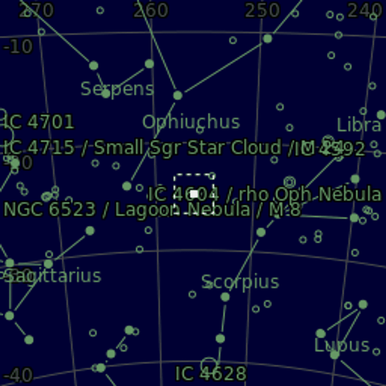 Star map of NGC6284