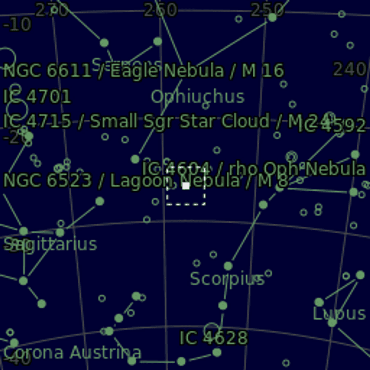 Star map of NGC6293