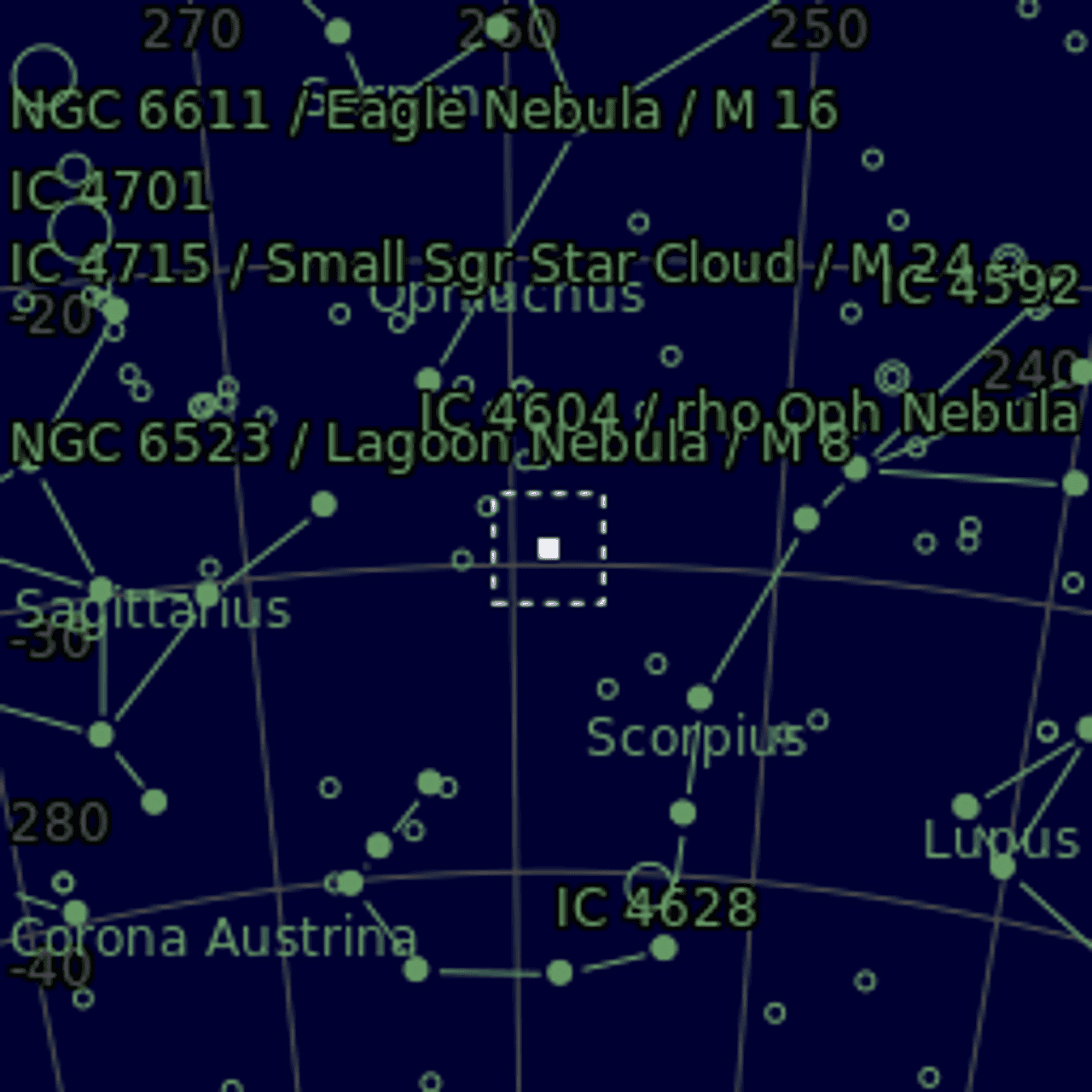 Star map of NGC6304