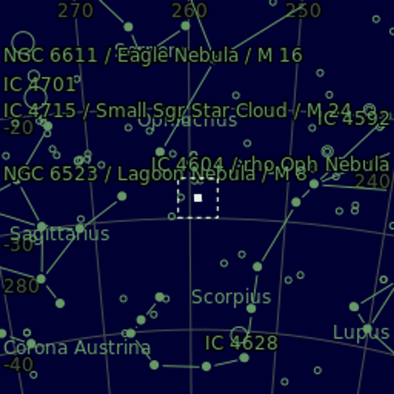 Star map of NGC6316