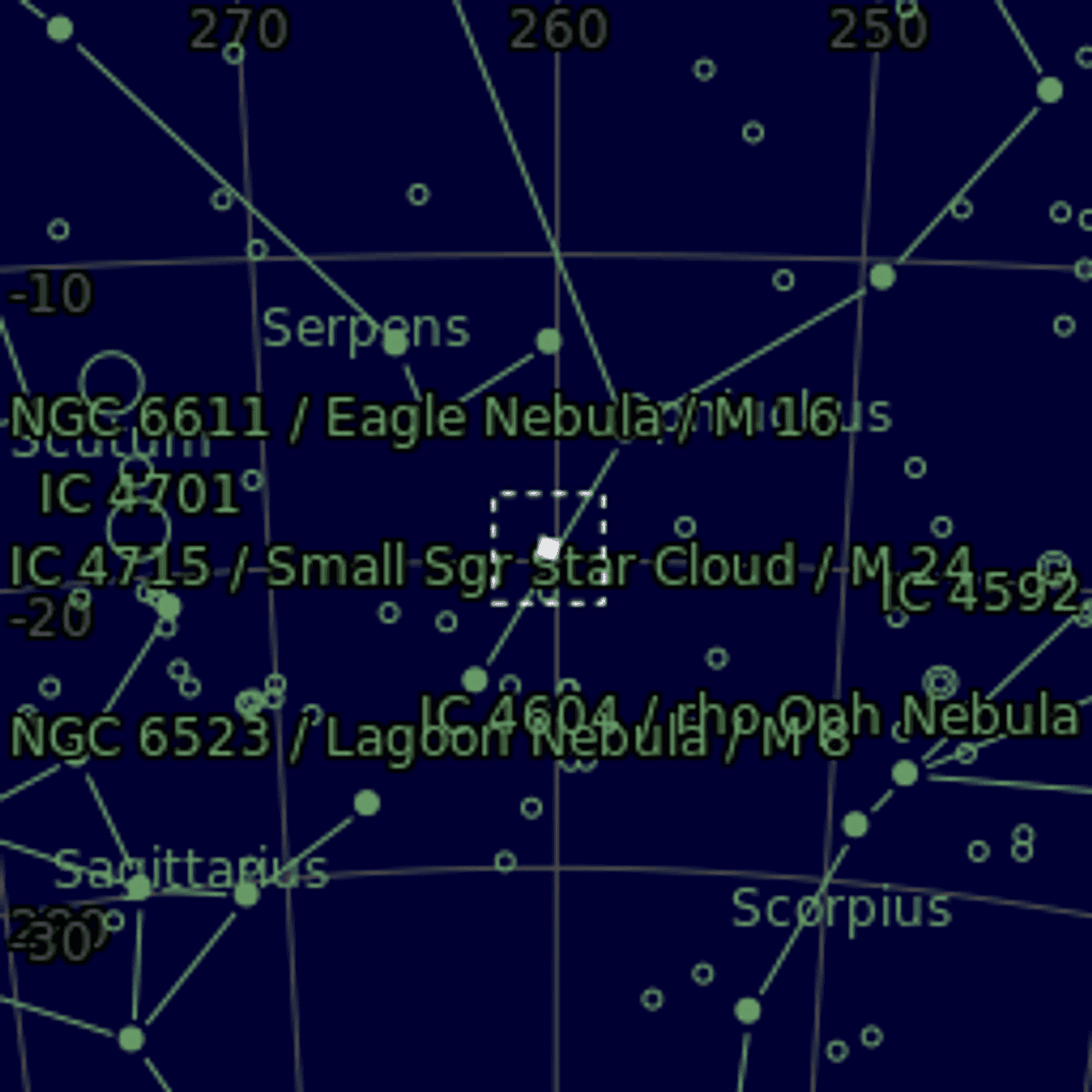 Star map of NGC6342