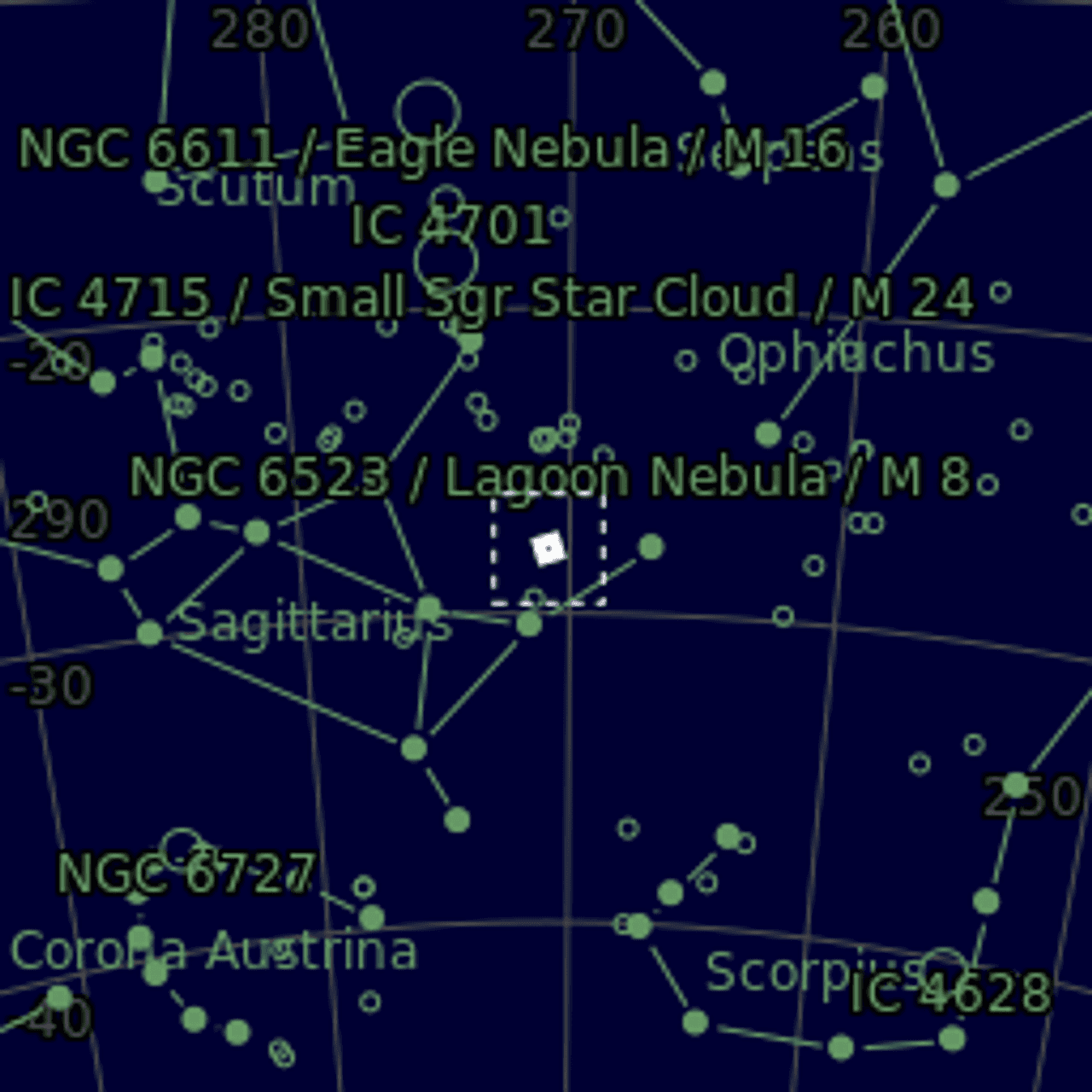 Star map of NGC6520