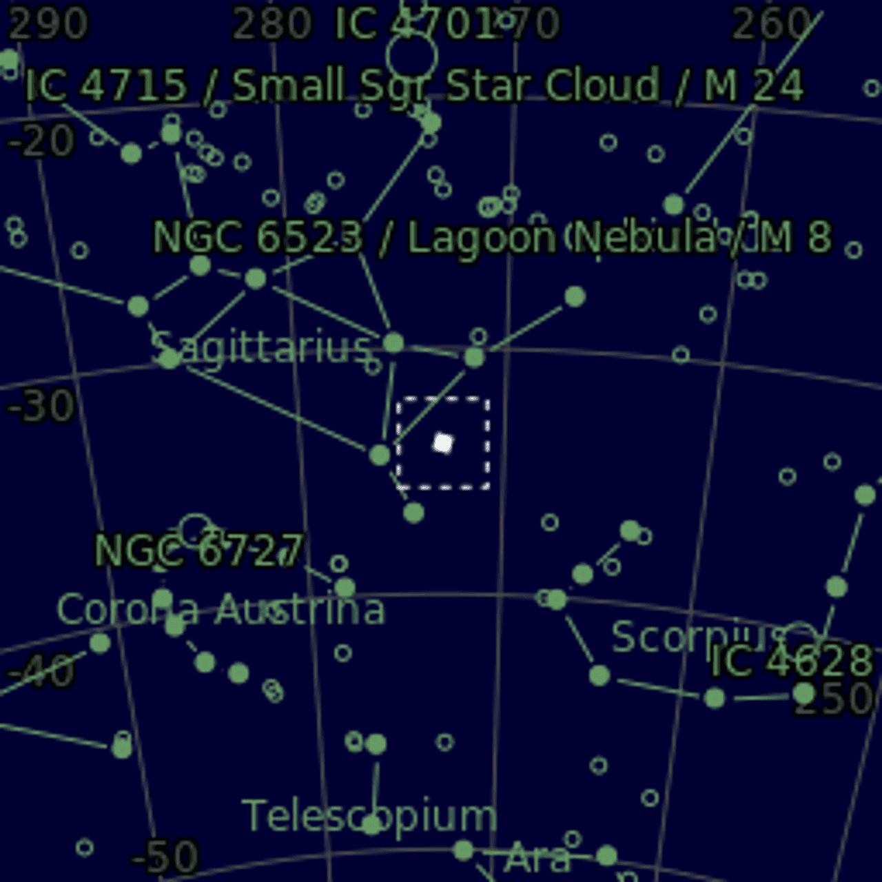 Star map of NGC6563