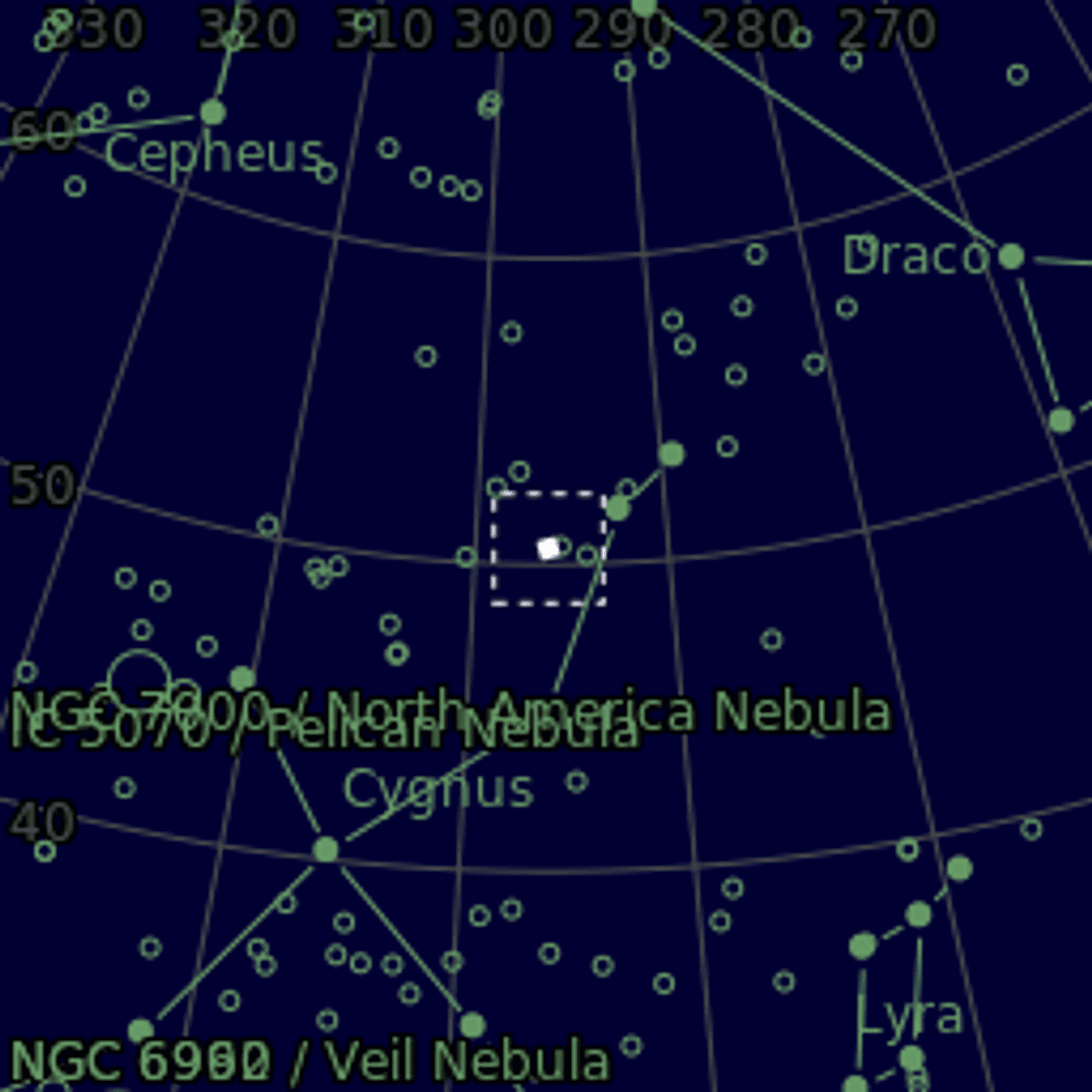 Star map of NGC6826