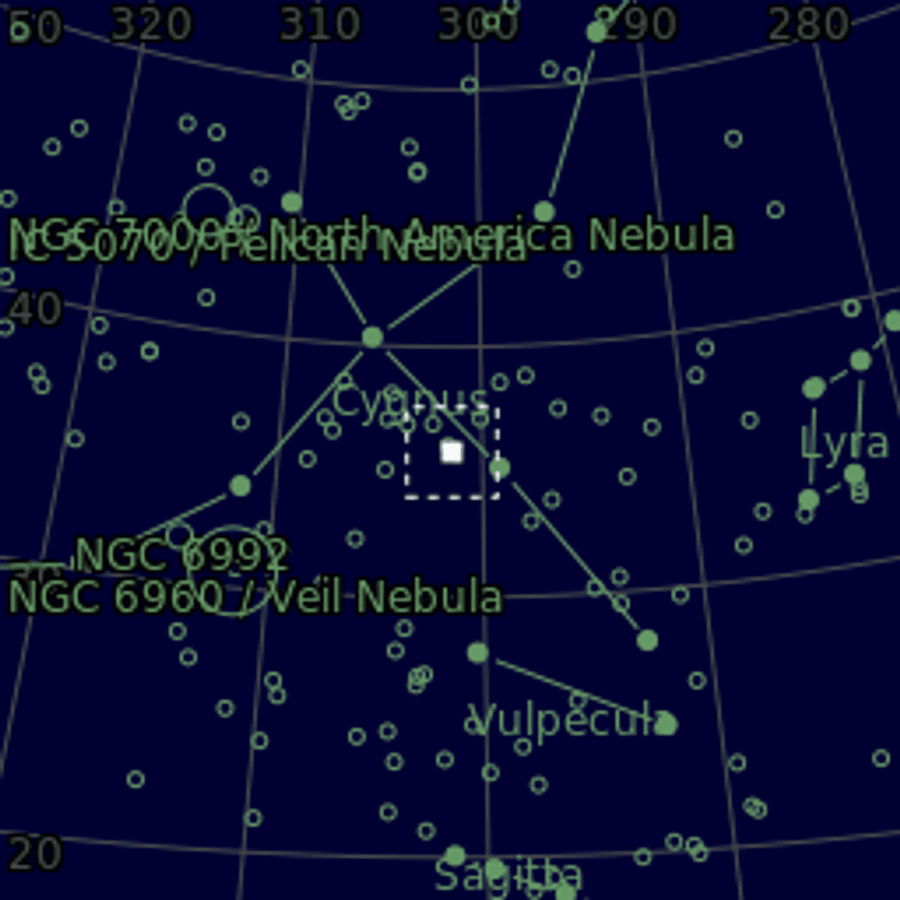 Star map of NGC6871