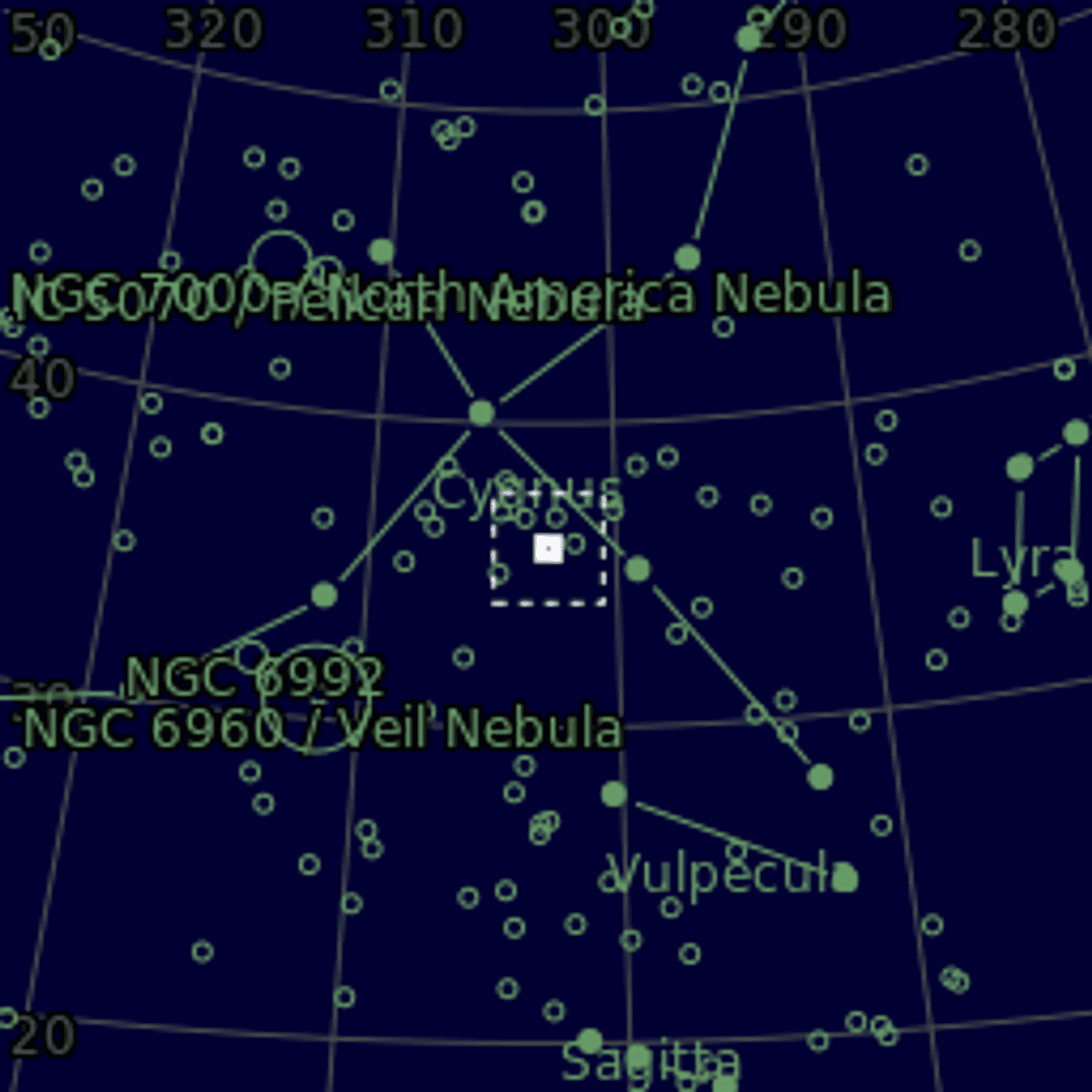 Star map of NGC6883