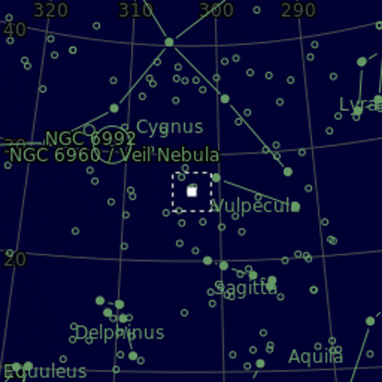 Star map of NGC6885