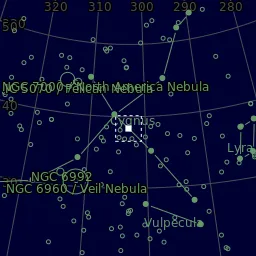 Star map of NGC6888