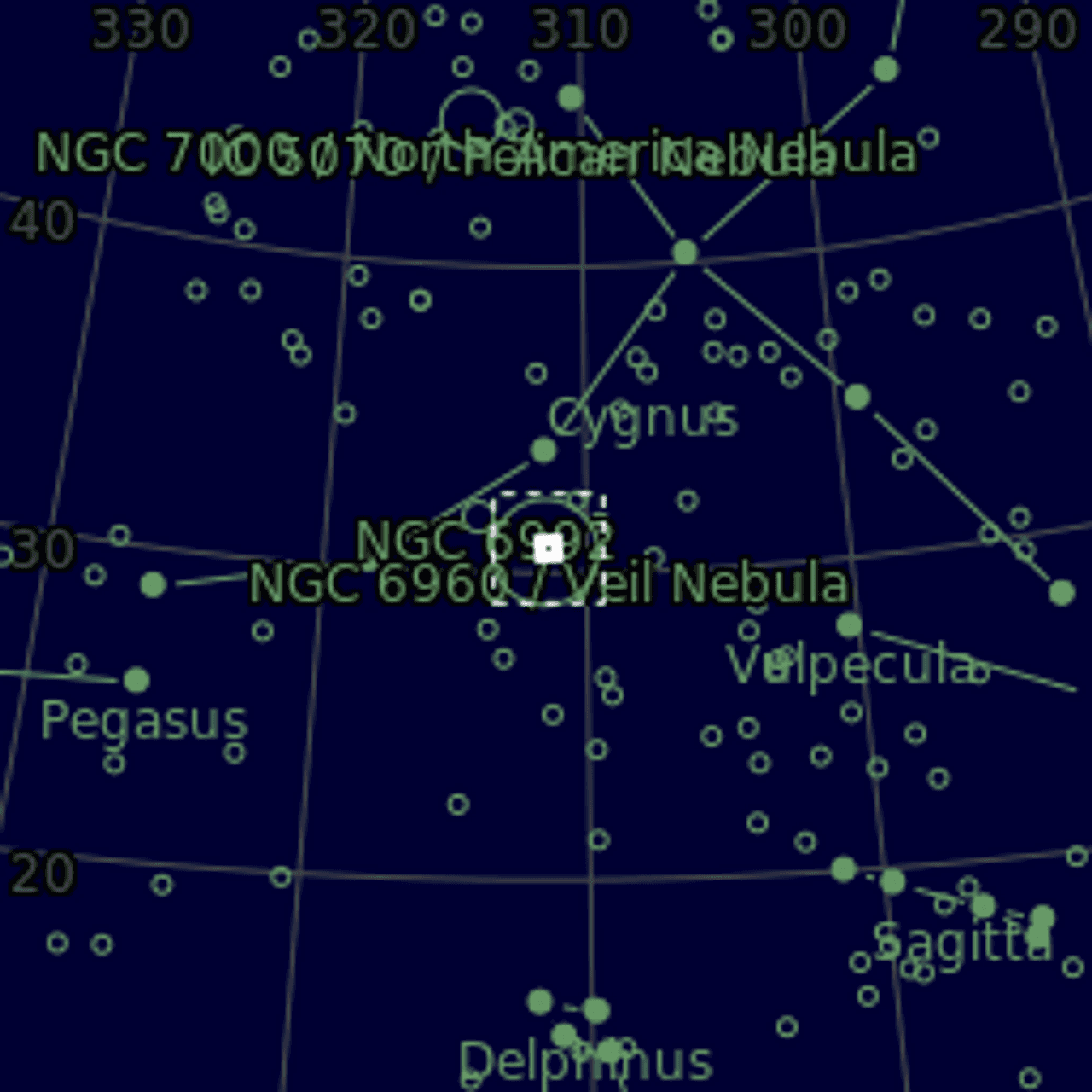 Star map of NGC6960