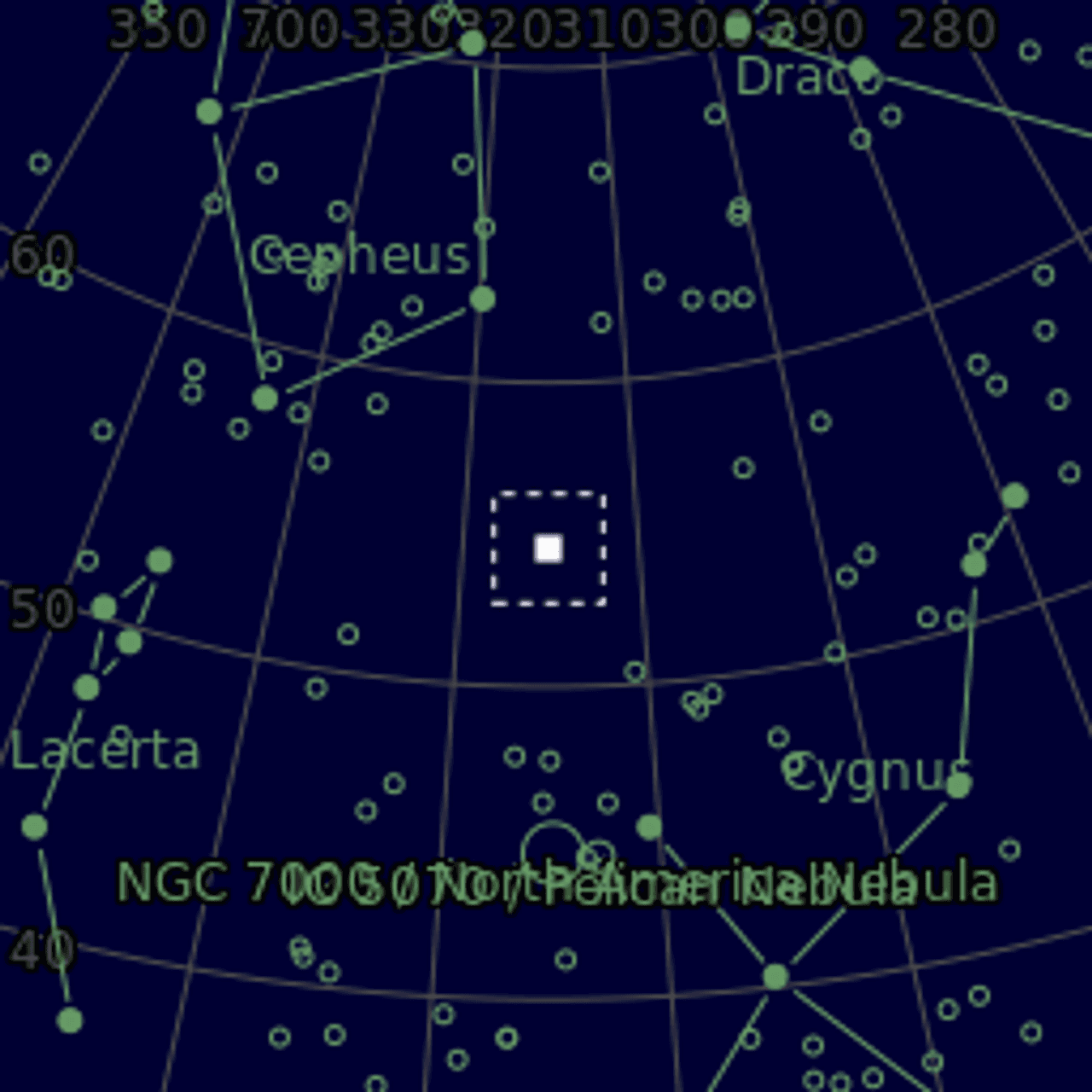 Star map of NGC7008