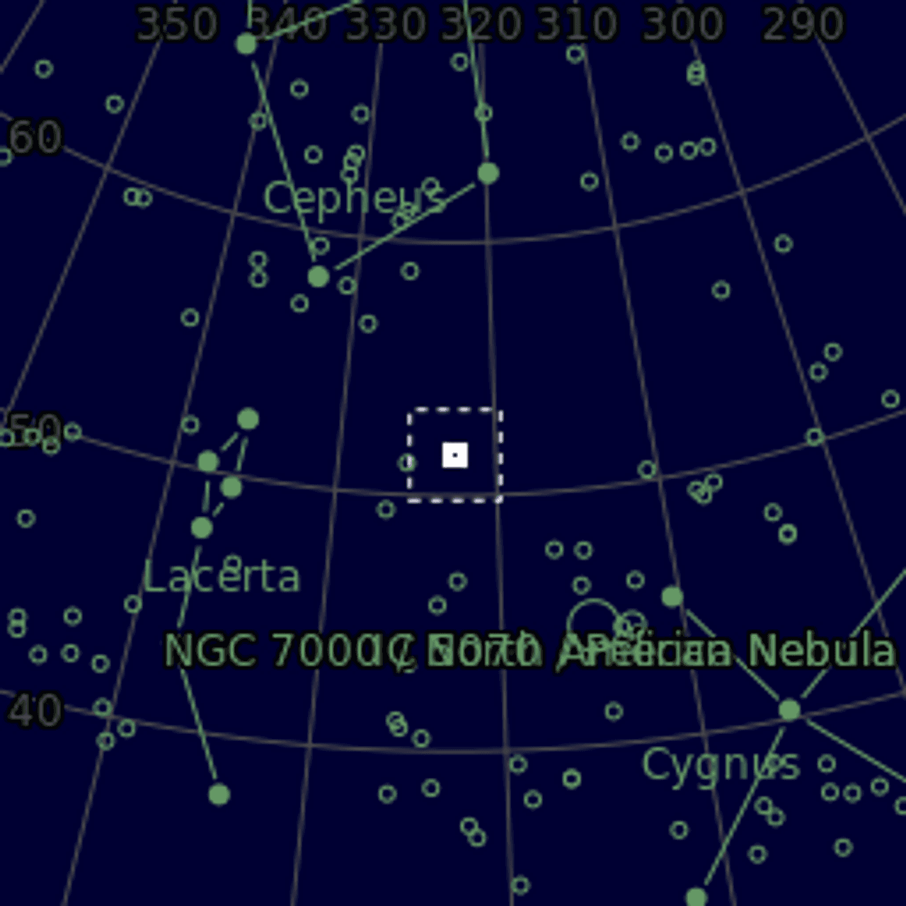 Star map of NGC7086