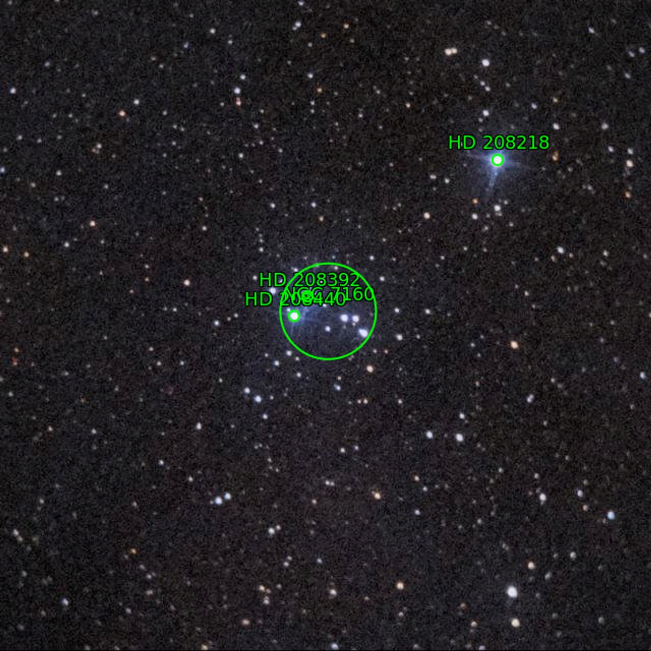 Annotation around NGC7160