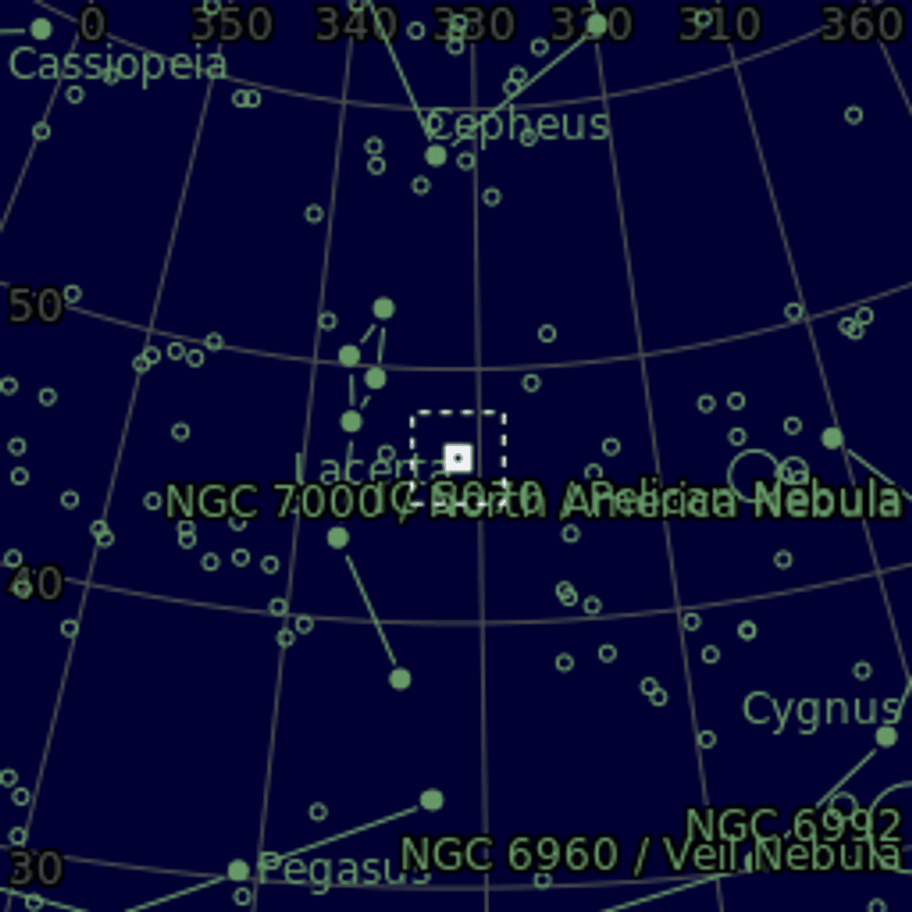 Star map of NGC7209