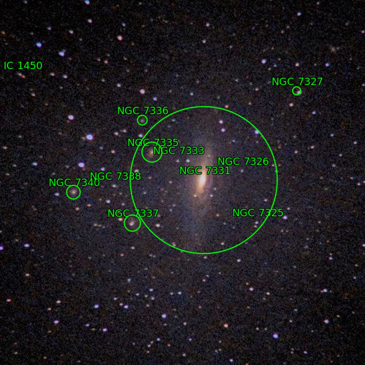 Annotation around NGC7331