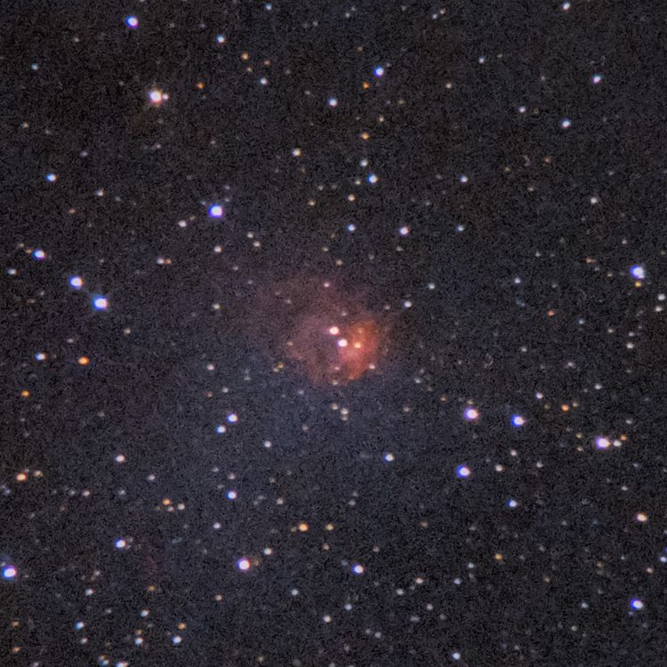 NGC7538 captured through a telescope eyepiece using a smartphone camera - Afocal Astrophotography