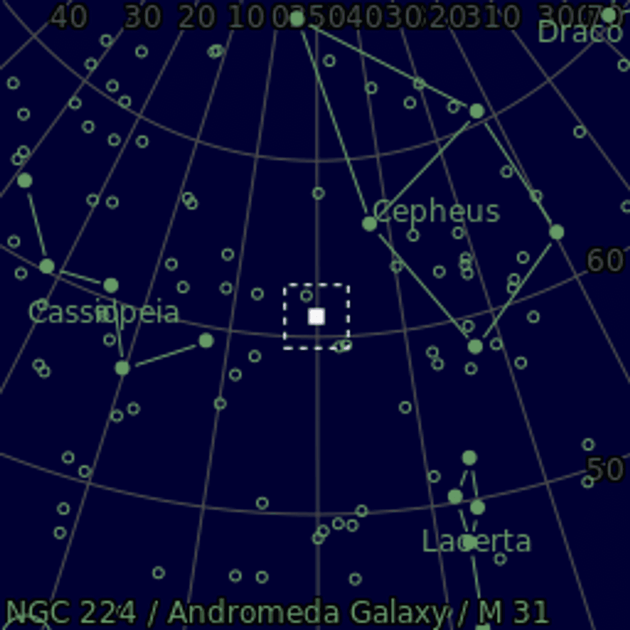 Star map of NGC7635