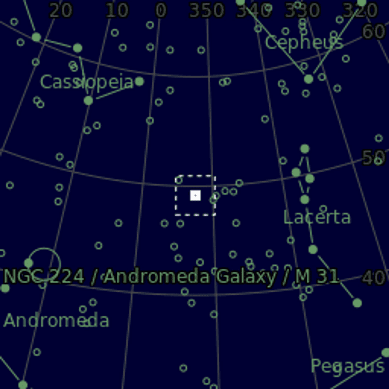 Star map of NGC7686