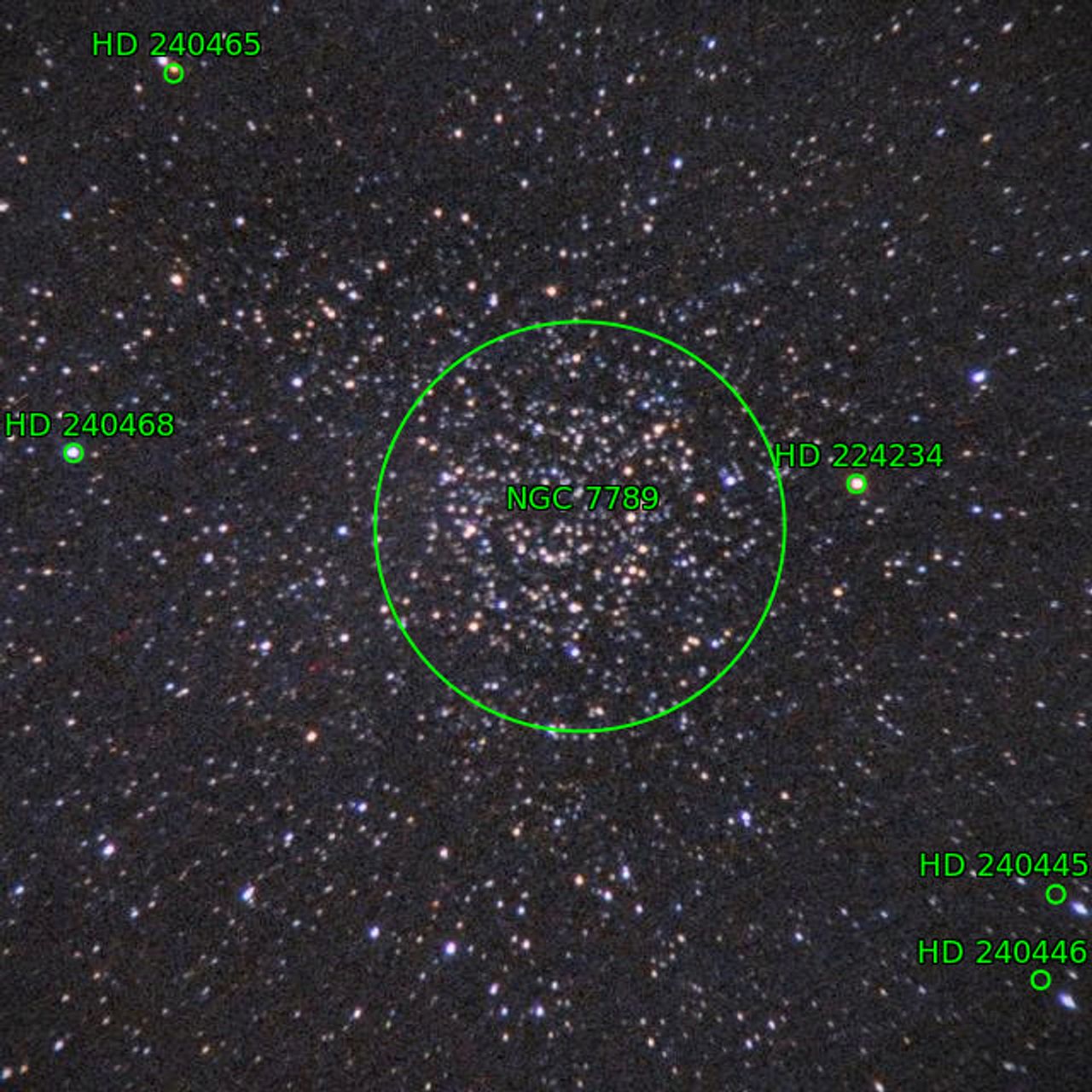 Annotation around NGC7789