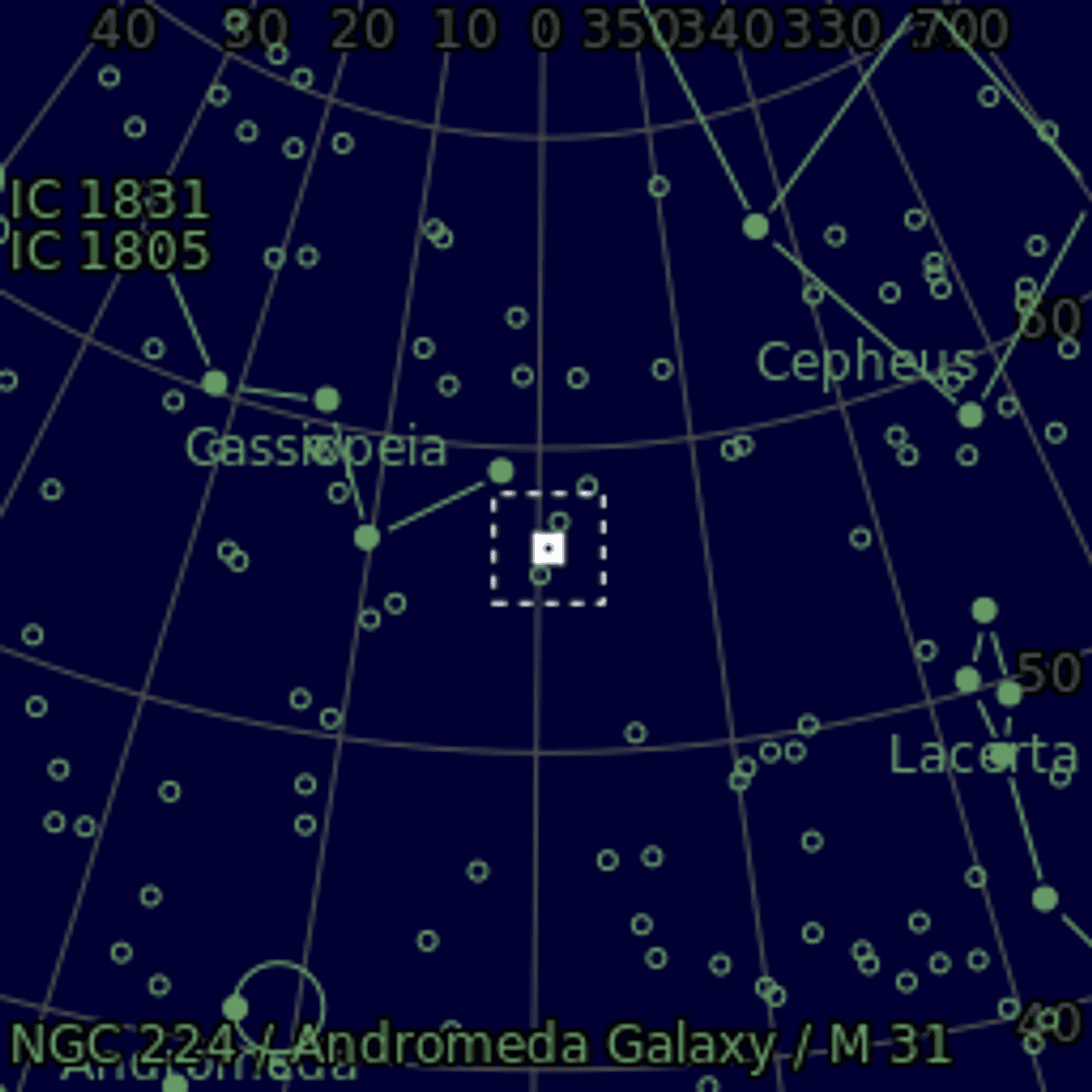 Star map of NGC7789