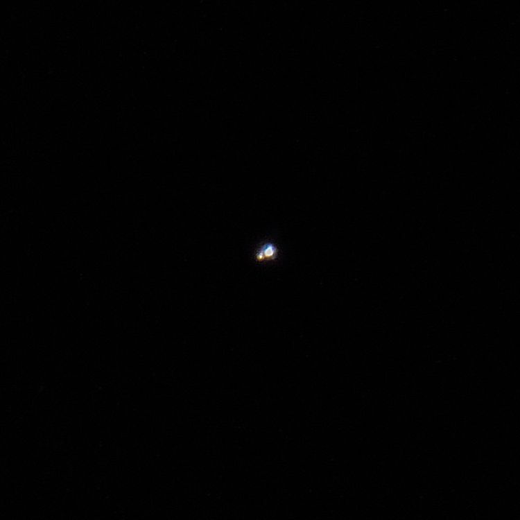うしかい座クシー星 captured through a telescope eyepiece using a smartphone camera - Afocal Astrophotography